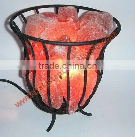 UNIQUE WROUGHT IRON SALT LAMPS WITH SALT CHUNKS photo-4