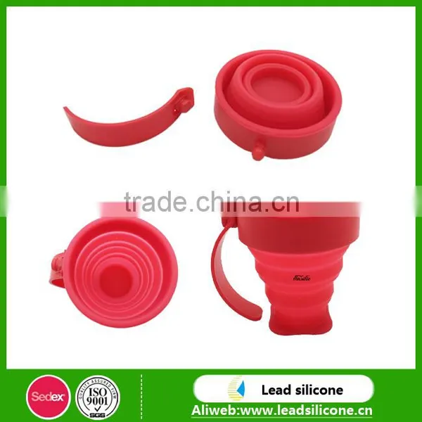 Portable Safe Reusable Silicone Collapsible Cup / Silicone Folding Cup photo-3