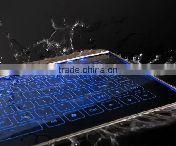 Newest Fashion Glass Touch LED Backlit Universal Wired Keyboard Transparent Glass LED Touch Keyboard photo-4