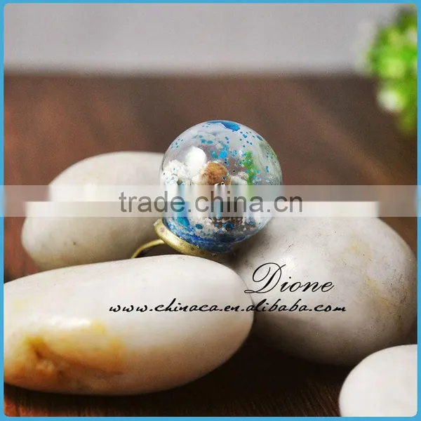 DIY Handmake Real Dried Flower Clear Glass Globe Ring photo-5