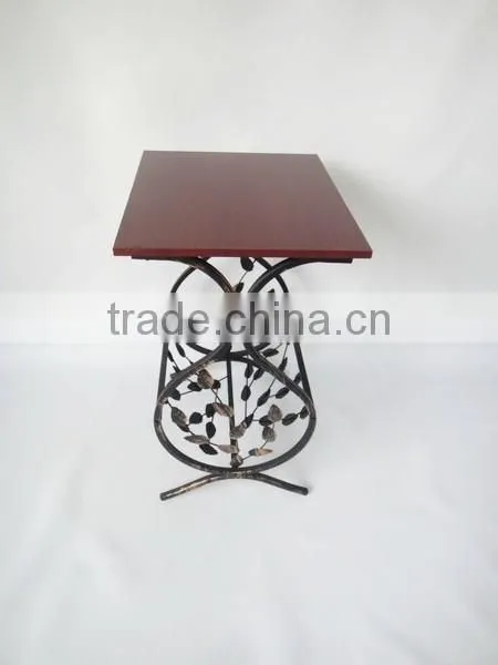 Metal Leaf Design Magazine Coffee Table Square Tea Table photo-2