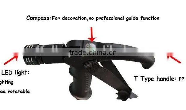 Telescoping Walking Canes With Flashlight 9 LED, Aluminum 7075, 4 Sections, SZ19004 photo-2
