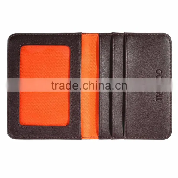 Colourful Promotional PU Leather Credit Card Holder With Clear ID Window photo-2