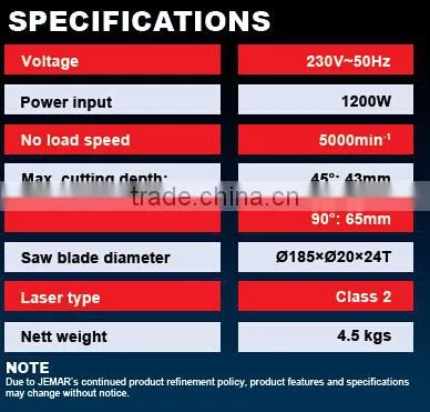 JCS185L 1200W 185mm Electric Circular Saw, Electric Saw, Wood Cutting Saw Portable, Wood Cutting Hand Saw photo-4