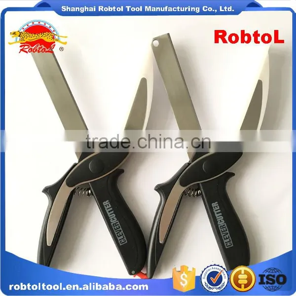 2 in 1 Kitchen Clever Scissors Shears Multi Function Clever Cutter Food Choppers Smart Knife Board Vegetable Slicer photo-3