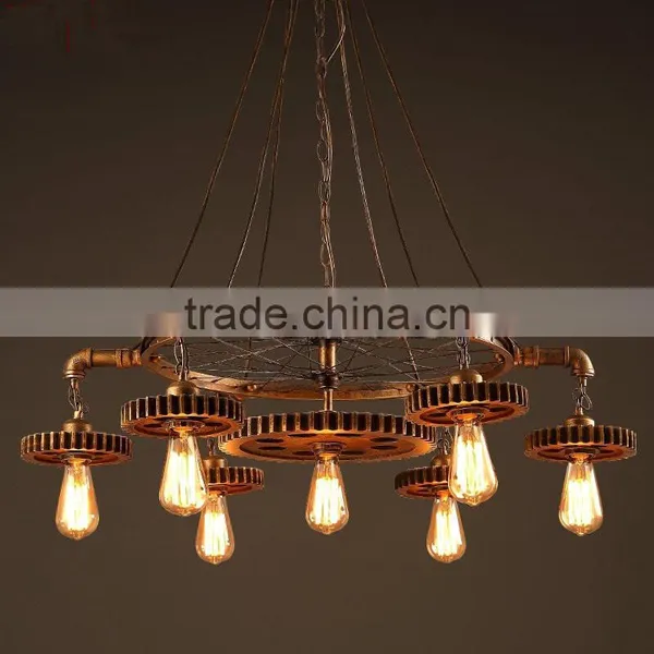New Machine Age Steampunk Pipe Gear Led Pendant Lamp With Vintage Industry Style photo-3