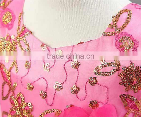 2015 Free Shipping Sequins Flower Girls Dresses for Party Wedding Baby Girl Baptism Dress Tulle Layered 1 Year Birthday Dress photo-6