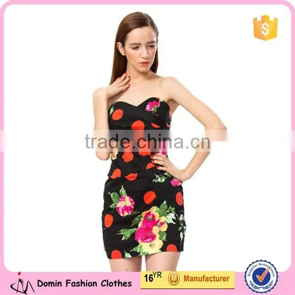 2015 New Casual Off Shoulder Fashion Designer Print Dress photo-2