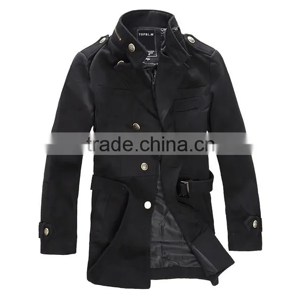 Man Slim Fit Long Style Wool Blend Jacket 2015 photo-6