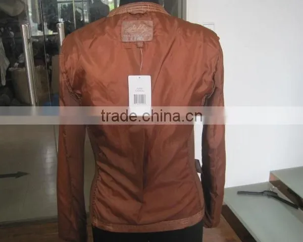 Punk Rock PU Leather Jacket Women Tops Faux Leather Autumn Coat Slim Orange Jackets Outwear Women Top 2015 Faux Leather Jacket photo-6