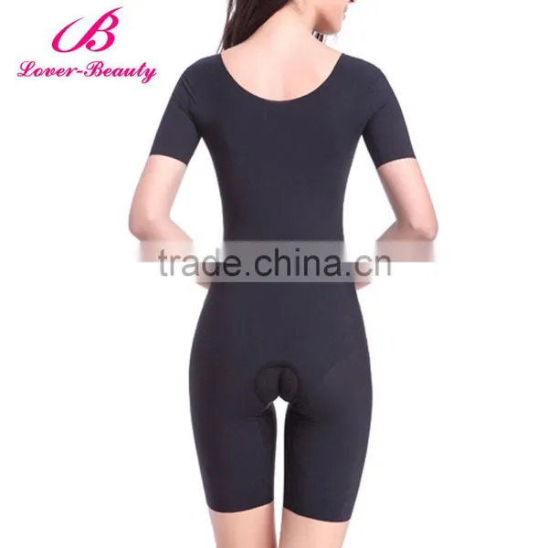 Sexy Black and Nude Body Shaper Short Sleeve Slimming Body Corset With Material Picture photo-4