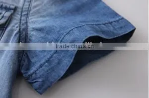 2015 Latest Shirt Designs for Boys Short Sleeve Denim Shirts for Boys Cowboy Shirt for Boys photo-6