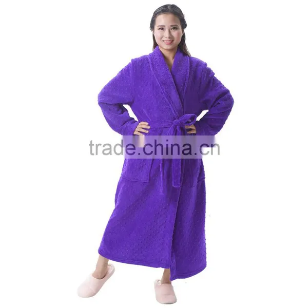 Soft Coral Fleece Flannel Bathrobe For Women photo-2