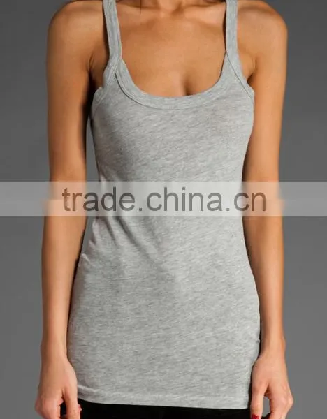 Dri Fit Grey Low Cut Yoga Tank Tops for Girls photo-2
