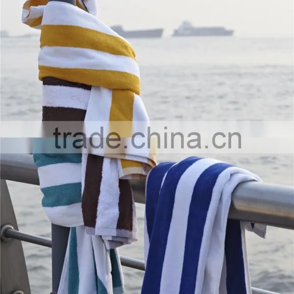 Factory Wholesale Hotel 100 Cotton Blue and White Stripe Swimming Towel Beach Towels photo-4