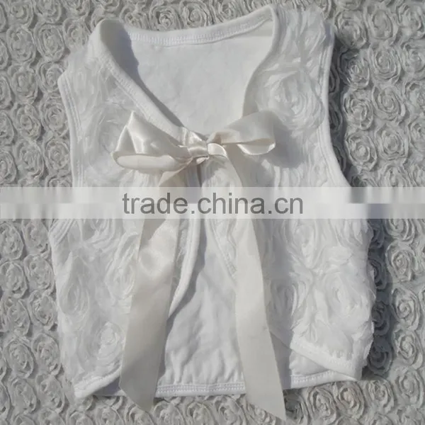 Colored Flower Ribbon Straps Spring Baby Girls Waistcoat photo-5