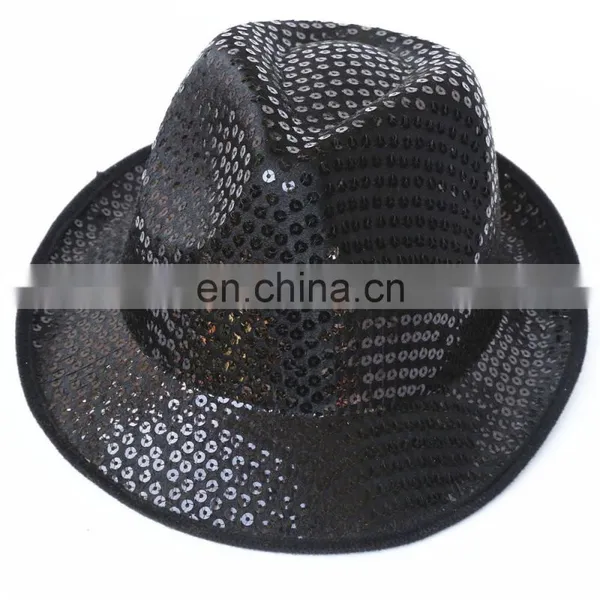 Fancy Dress Costume Green Sequin Fedora Party Hat photo-2