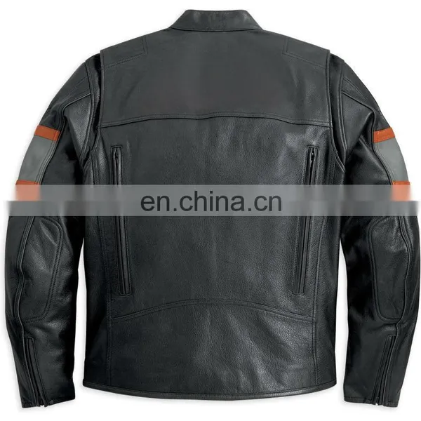 Men Leather Motorcycle Sports Racing Jacket photo-2