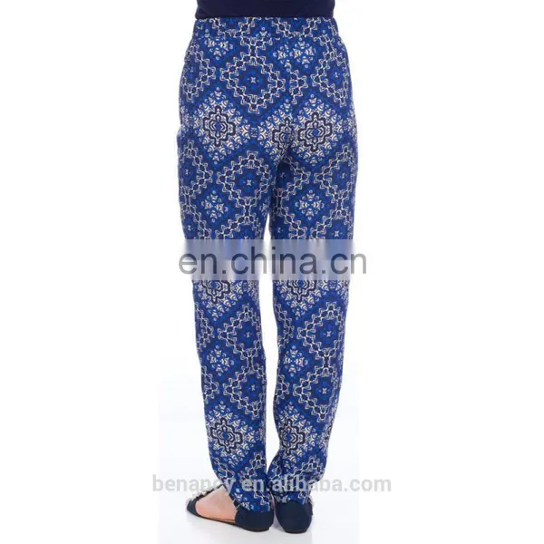 Wholesale Ladies Baggy Printed Rayon Woven Trouser Long Pants photo-6