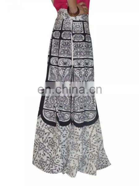 Wrap Around Skirt Sanganeri Printed Wraparound Hippie Boho Gypsy Mandala Cotton Wrap Around Skirt Dress Hippie Boho Women Wears photo-2