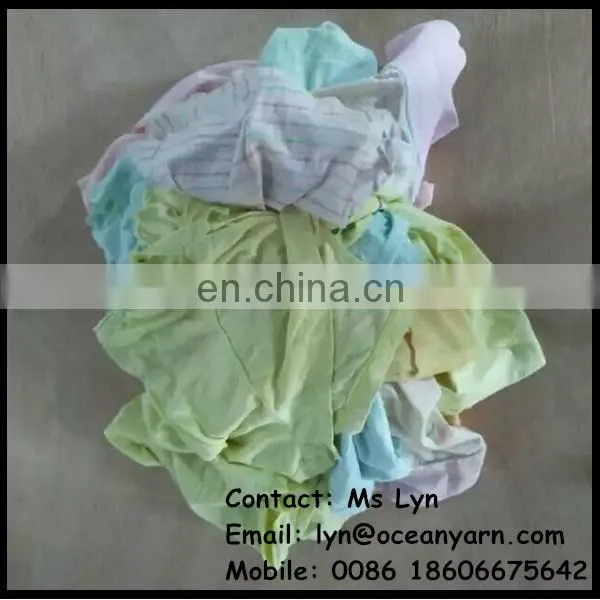 Cotton T-shirt Wipers Well Cutted Recycled Cotton Wiping Rags for Cleaning Machine photo-2