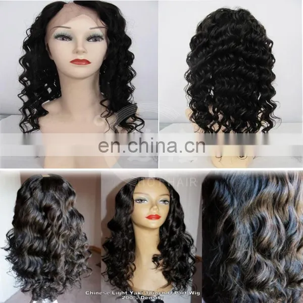 On Sale !!!! 2014 New Top Quality Indian Glueless Lace Front Wig With Bangs Not Shedding and Tangle Free