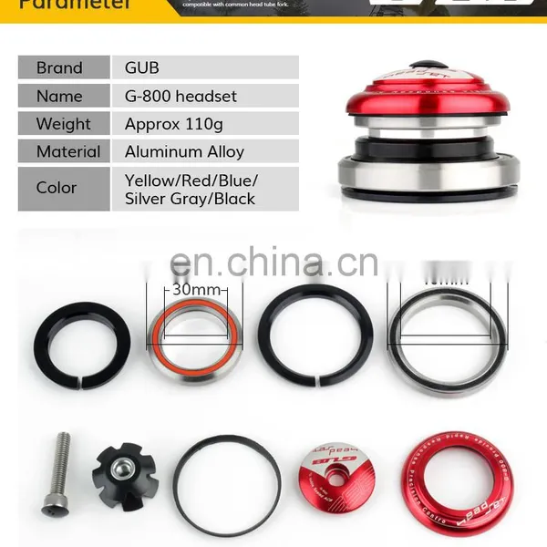Gub G-800 Mountain Bike Sealed Bearing Headset Bicycle Cycling Wrist Tapered Group Bowl Group Bicycle Parts Head Tube Fork photo-5
