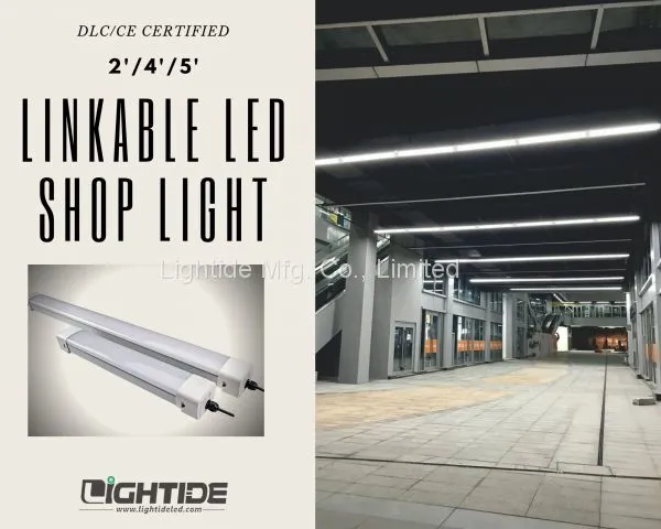 Lightide IP65 Rated 2' Linkable LED Shop Light for Garage Lighting 20 Watts Quick Wiring & 5-year Warranty photo-2