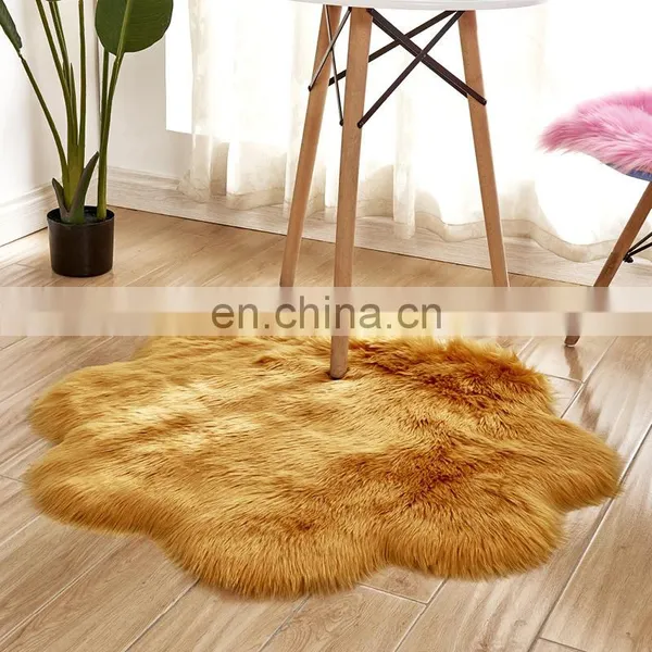 New Design Home Carpet Microfiber Synthetic Sheepskin Faux Fur Rug photo-4