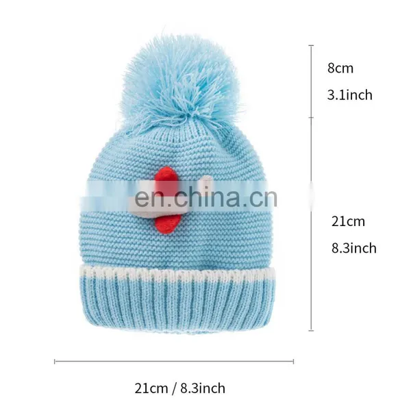 0 ~ 24 Months Knitted Warm Winter Hats and Gloves Sets Baby Beanie Knit Hat photo-3