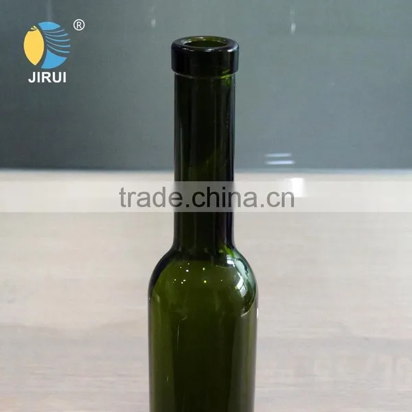 Factory Customized 375ml Black Green Wine Bottle With Cork photo-3