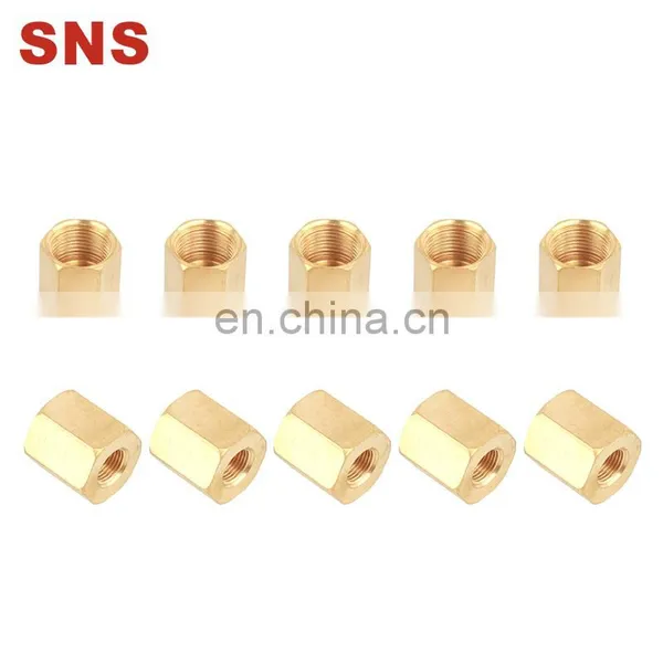 SNS BL Series Pneumatic Brass Fitting Connector Long Hex Coupling Nut photo-2