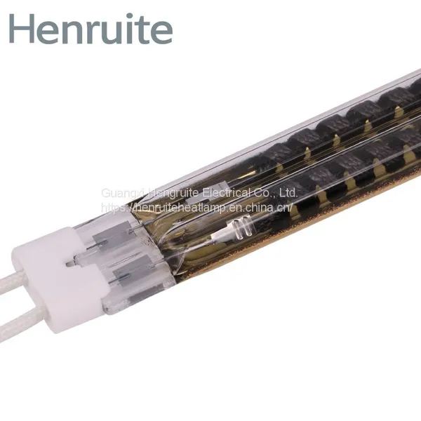 Carbon Medium Wave Golden Quartz ir Heating Lamp Carbon Twin Tube Infrared Heater Lamp photo-2