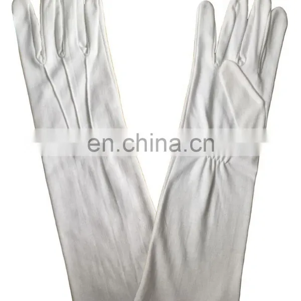 12 Inch Daily Use Plain Style 100% Cotton White Cotton Glove,12\