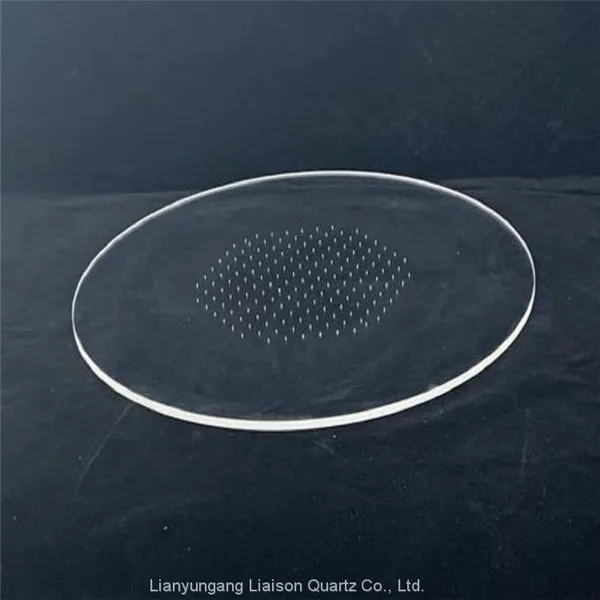 High Quality Custom Transparent Quartz Plate Quartz Disc With 0.1mm Holes