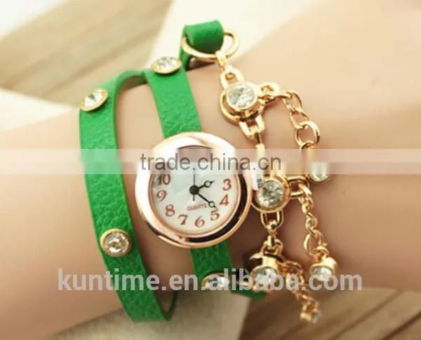 2015 Women Dress Watches Women Rhinestone Watches Vintage Sport Watch photo-2