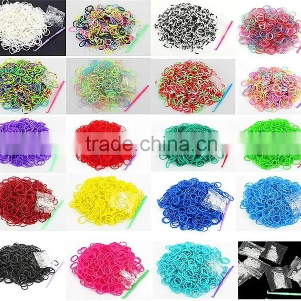 Popular Colorful Rainbow Bands Rubber Kids Kit Bands 200/300/600pcs Factory OEM Cheap Price