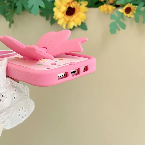 Cartoon Style Butterfly Knot For Phone Mobile Cover Cases in Soft Girly Mobile Case Covers With Holder 11 12 Pro 14 15 Pro Max photo-2