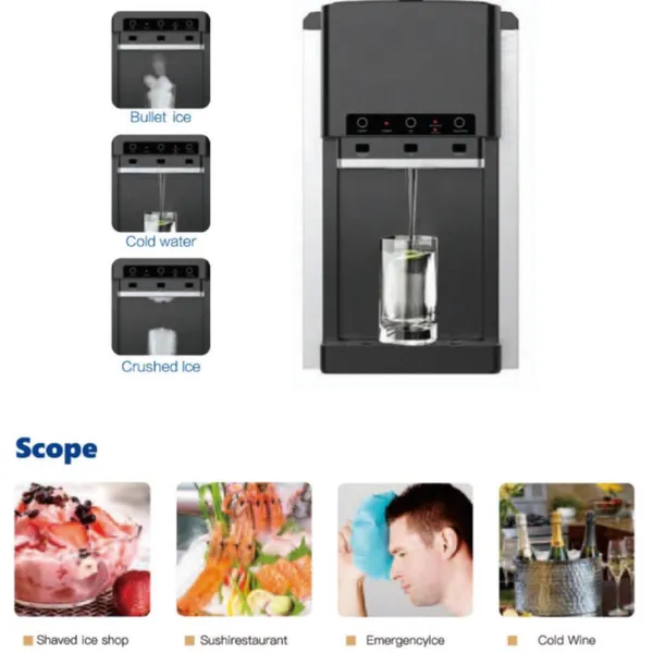 3 in 1 Ice Dispenser With Crusher, Cooling Water, Bullet Ice and Crushed Ice photo-5