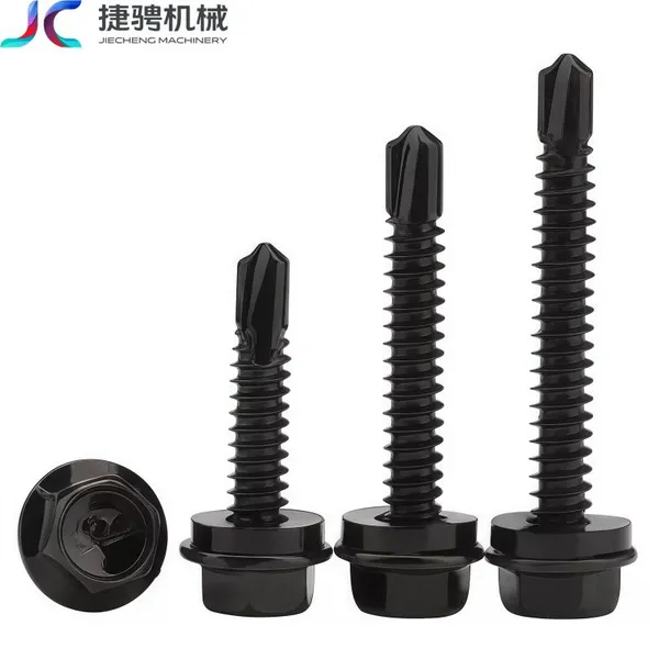 Carbon Steel Black Color Steel Tile Iron Sheet Outer Hexagonal Drilling Self-tapping Screws photo-3
