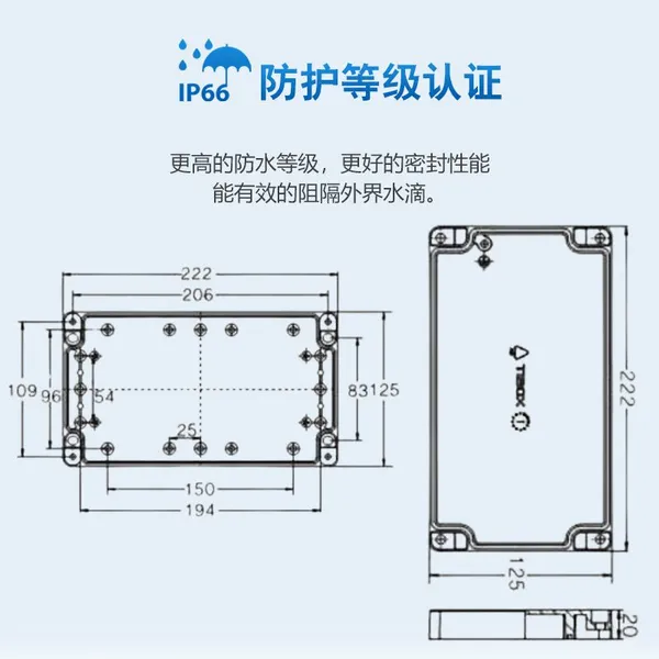 TIBOX Cast Aluminum Waterproof Box Outdoor LV2212 Waterproof Junction Box Aluminum Box Metal Box photo-3