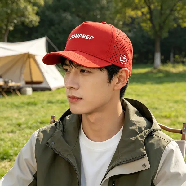 Caps Manufacturer Customized Premium Laser Perforated Sports Hats Waterproof & Quick-drying Cycling Running Cap photo-4