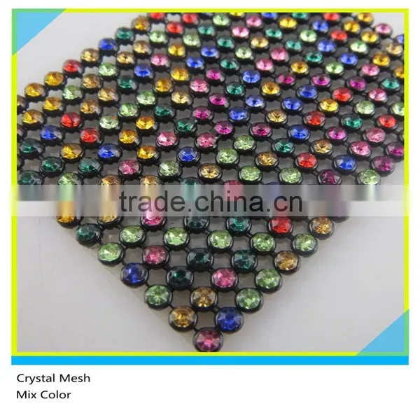 Heat Transfer Aluminum Rhinestone Mesh Various Colors Hotfix Rhinestone Mesh 7 Rows photo-3