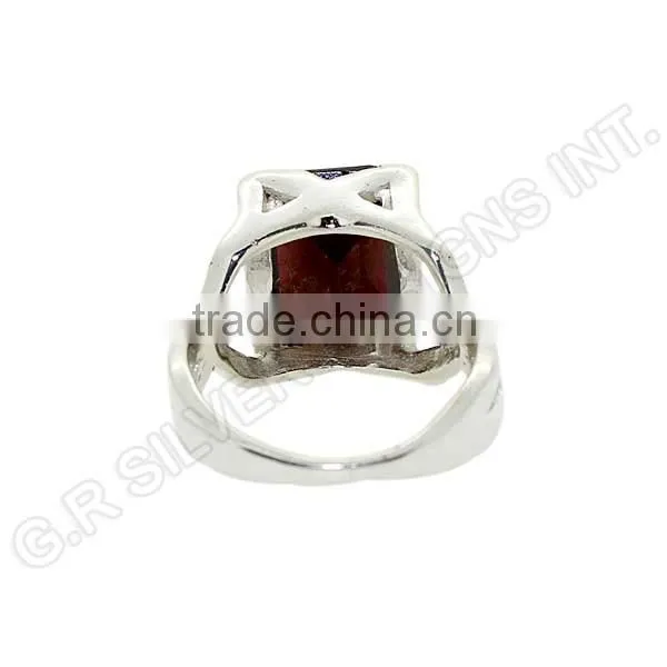 Sterling Silver 925 Garnet Gemstone Wholesale Rings,handmade Design Gemstone Silver Rings Jewellery photo-4