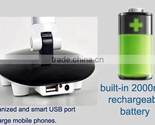 Patent LED Table Lamp w Rechargeable and USB Port to Charge Mobile Phone photo-3