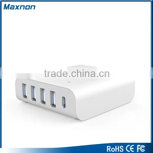 ETL Certified Intelligent 40W 8A 5 Port Usb Type C Charger for Mac Book Mobile Phone photo-3