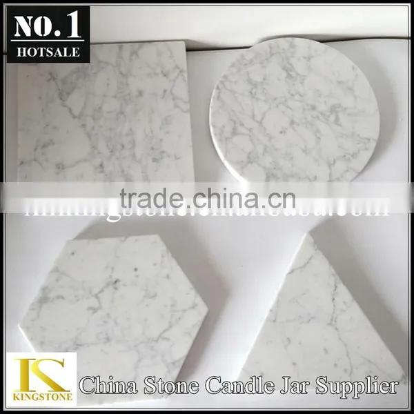 Tableware Carrara White Hexagon Marble Coaster/marble Cup Mat photo-4