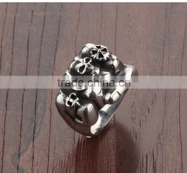 New Products 2016 316L Stainless Steel Terminator Skull Ring for Men photo-3