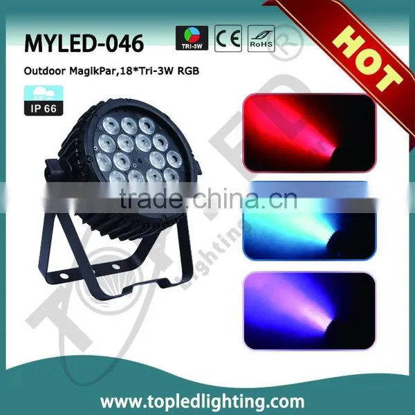 Excellent Color Mixing 18*Tri-3W RGB LED Par Light Party Disco Light photo-3