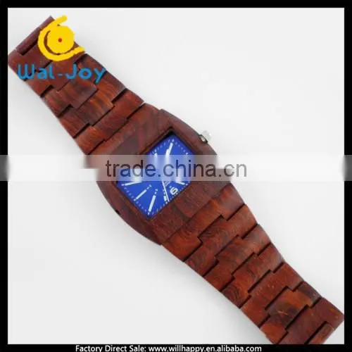 2015 Fashion Best Selling Wooden Special Square Face Top Quality Men Watches(WJ-3908)